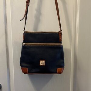 Dooney & Bourke Navy and Tan Crossbody Bag